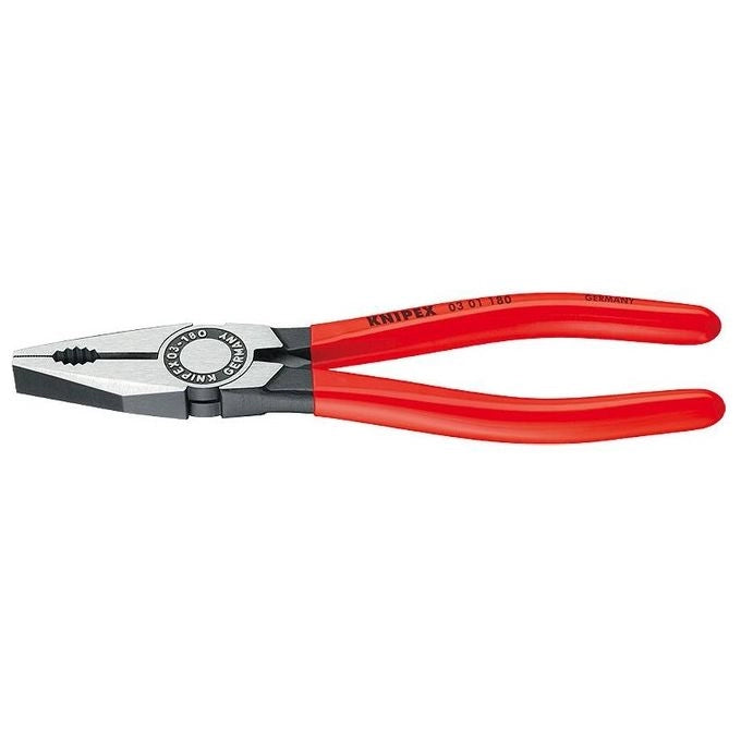 Knipex 03 01 200 EAN Pinza Universale 200 mm acciaio speciale temprato ad olio impugnature in resina DIN ISO 5746 colore Rosso