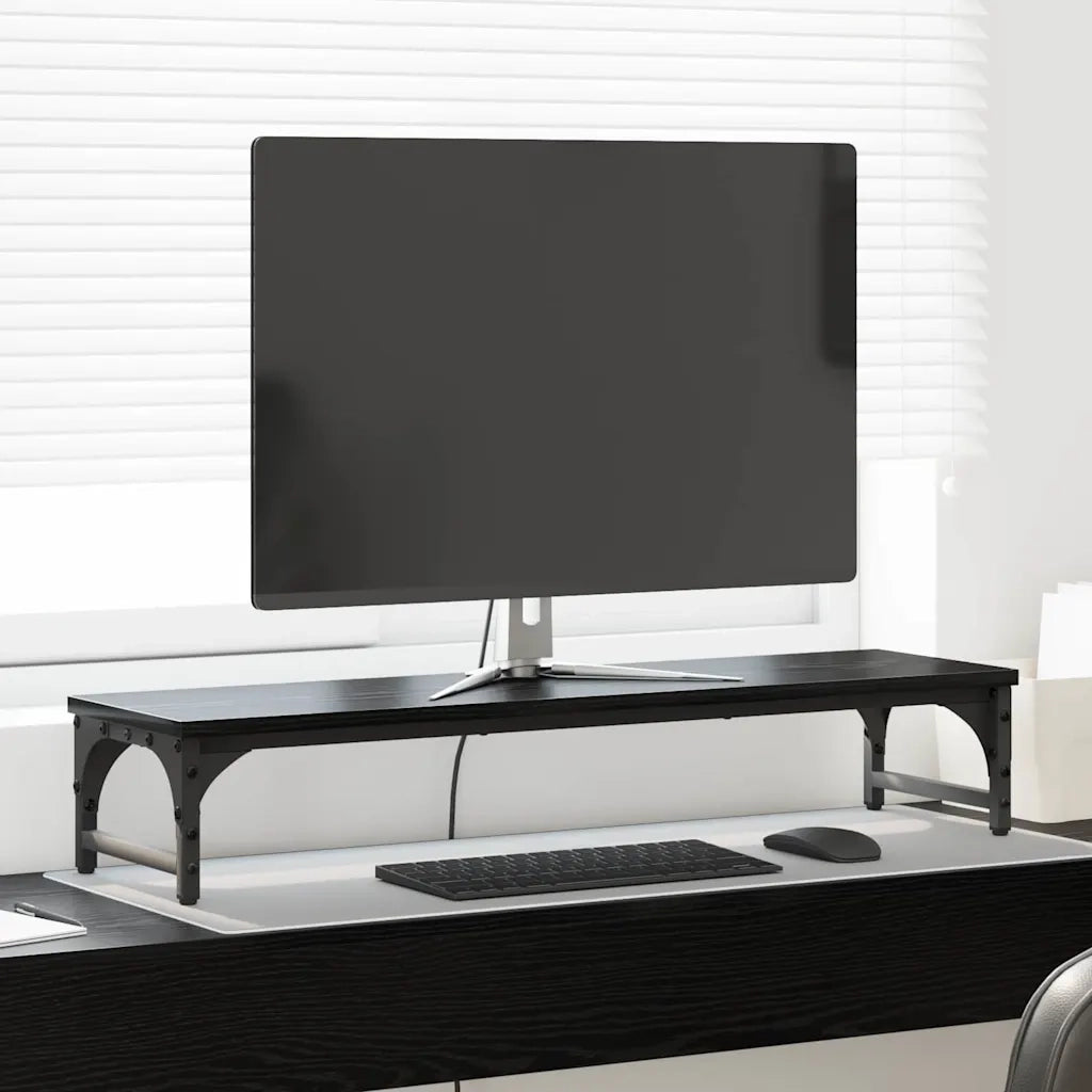 Supporto per Monitor Rovere Nero 85 x 23 x 15,5 cm