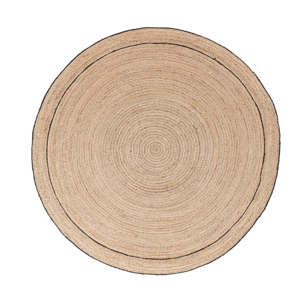 Tappeto rotondo in iuta naturale con bordo nero 180 cm - ANDERSON