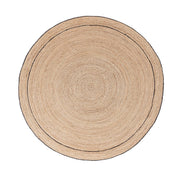 Tappeto rotondo in iuta naturale con bordo nero 180 cm - ANDERSON