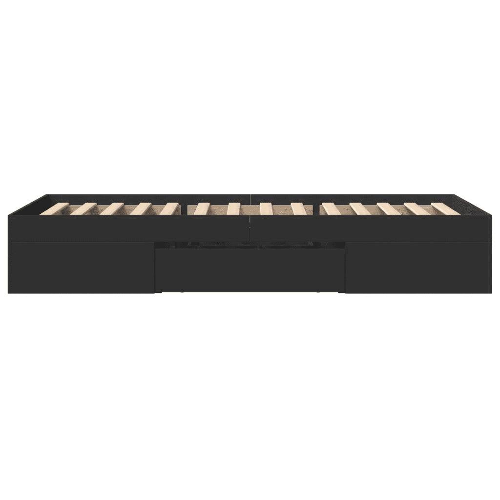vidaXL Giroletto Nero 90x190 cm in Legno Multistrato