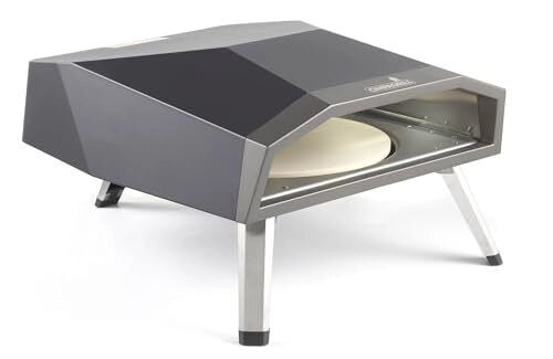 Ompagrill VESUVIO375 Forno a gas per pizza portatile 8 kW con piatto girevole in cordierite (55x71x37 cm) colore Nero