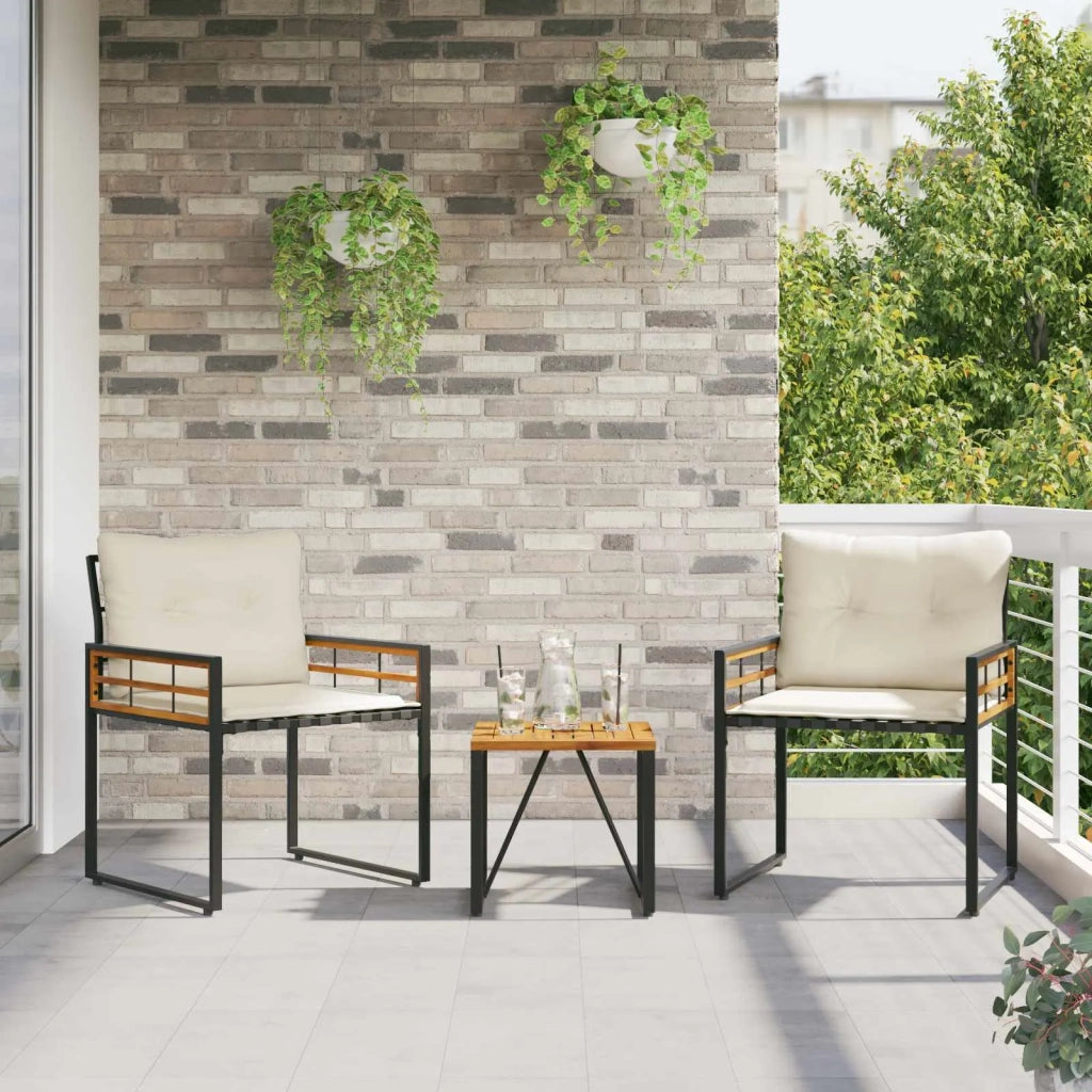 Set di Mobili da Esterno con cuscino 3 pz | Set Salotto da Giardino Crema