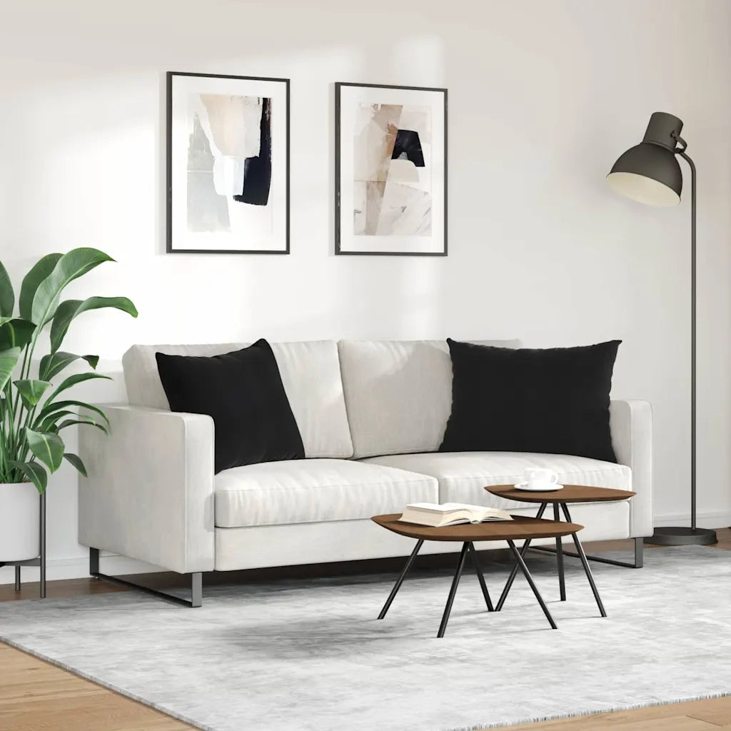 Cuscini da Divano 2 pcs Nero 70 x 50 cm Tessuto in Cords