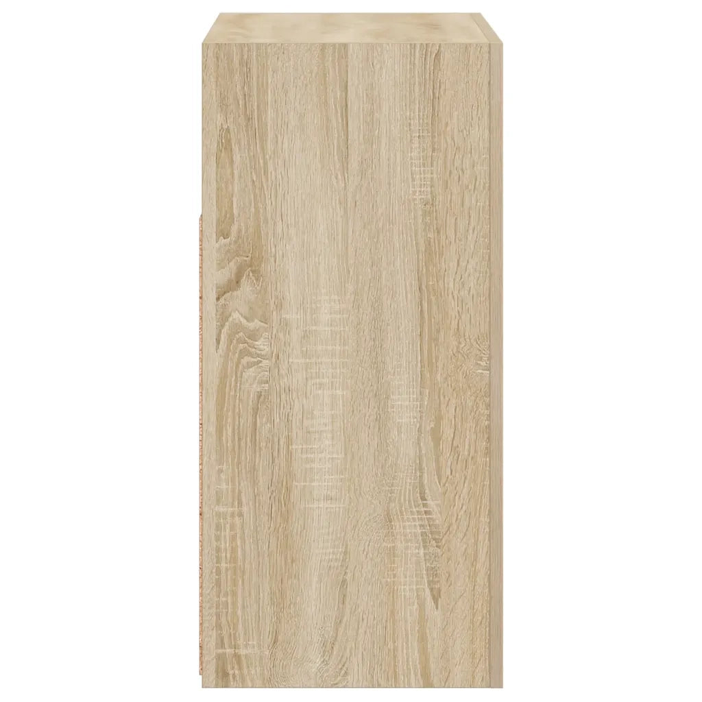 Credenza | Madia | Buffet da pranzo | Armadio da pranzo con Luci LED Rovere Sonoma 80x35x75 cm