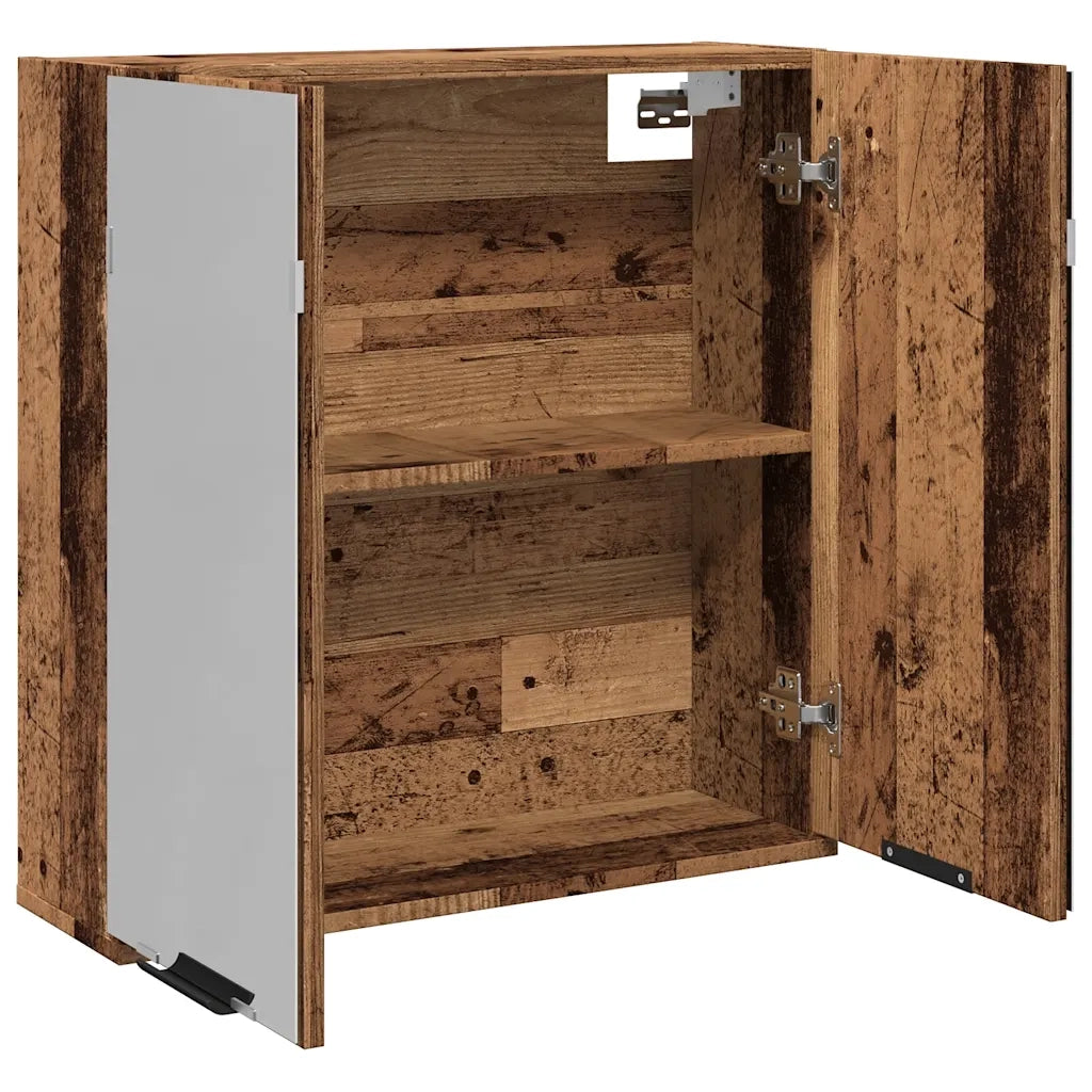Mobile Bagno con Specchio Legno Antico Legno Multistrato 856940