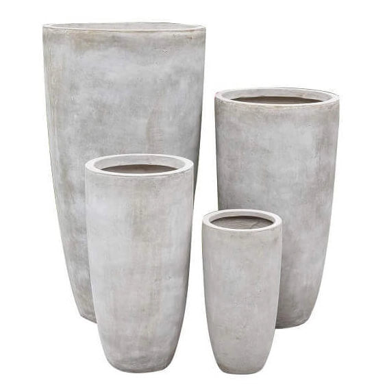 Set di 4 vasi da Giardino in Fibra di argilla cm 54x54x101 - DERRICK