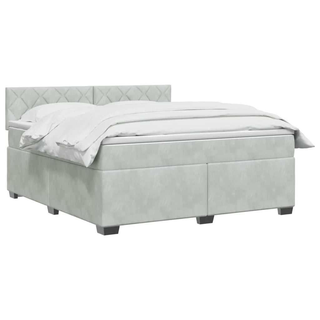 Letto box spring con materasso Grigio Chiaro 140 x 200 cm 3450734