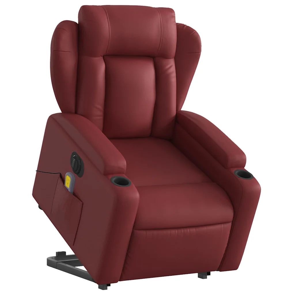 Poltrona Alzapersona Reclinabile Rosso Vino in Similpellecod mxl 133041
