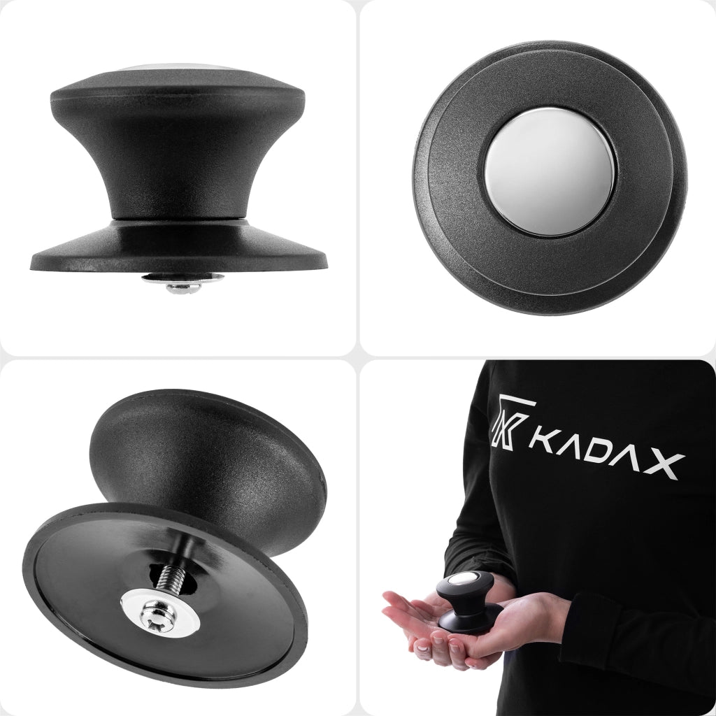Pomello per coperchio KADAX, pomello per coperchio pentola, pomello per padella, nero, 3 pezzi