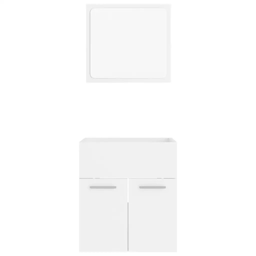 Set Mobili da Bagno 2 pz Bianco in Legno Multistrato cod mxl 55475