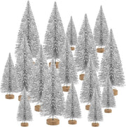 Mini alberi di Natale in metallo argentato, 48 pezzi, per decorazione di Natale, diorama e modelli, piccole dimensioni.