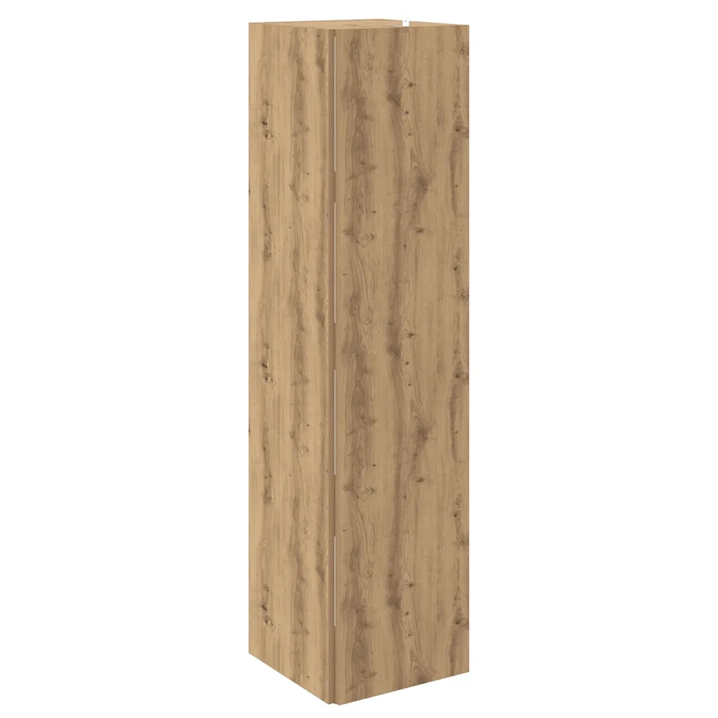 Scaffale Angolare Rovere Artigianale 33x33x132 cm in Truciolato 856723