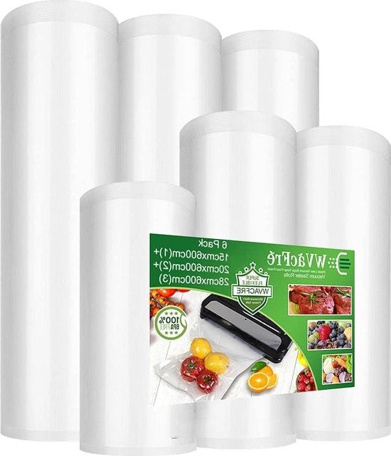 Sacchi per sottovuoto da 15-20-28 cm x 600 cm - BPA libero - Conservazione alimentare