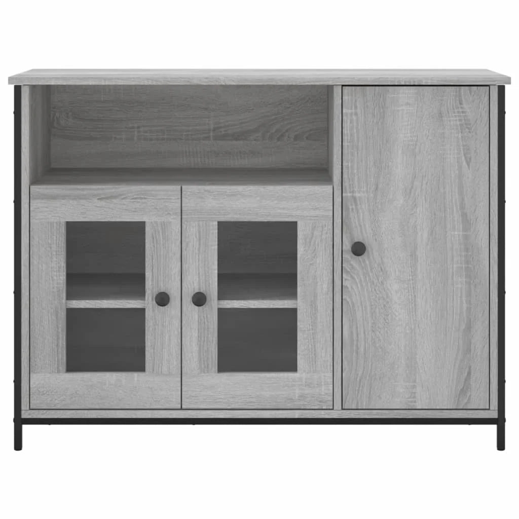 Credenza cassettiera mobile contenitore organizer cucina soggiorno salotto sonoma 100 x 35 x 75 cm legno ingegnerizzato grigio 02_0036249
