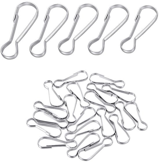 Lanyard a Croce 30mm - Musketonhaak - Karabijnhaak - Acciaio Inossidabile - 50 Pezzi - Materiale di Alta Qualità