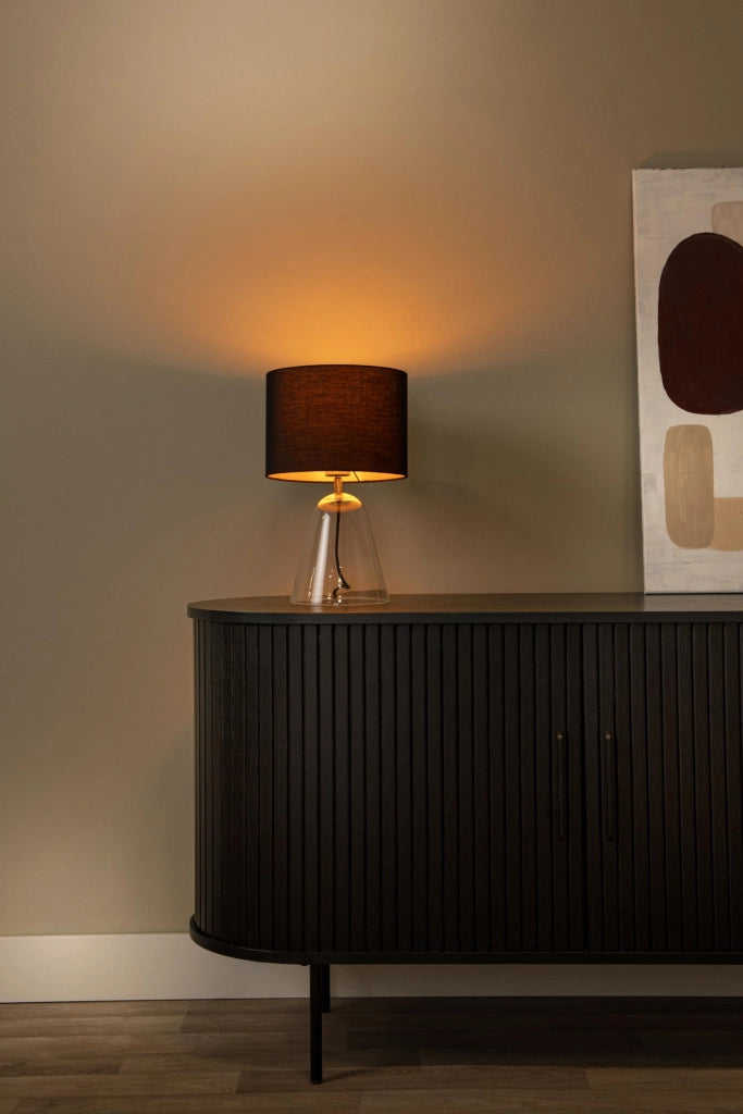 Lampada da tavolo CAMPANA vetro nero 1xE27 Lucide