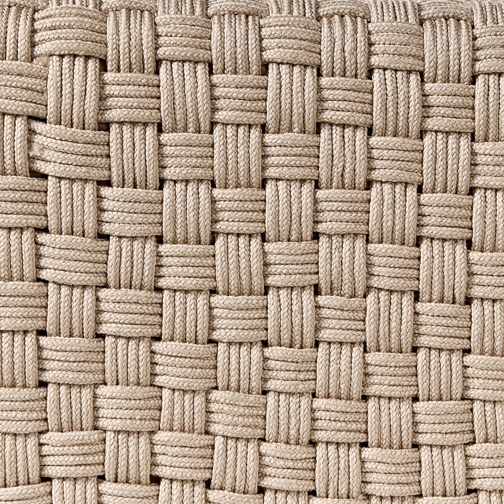 Pouf da giardino tortora in materiale sintetico 50 x 50 cm Pouf da esterno intrecciato a mano in stile boho