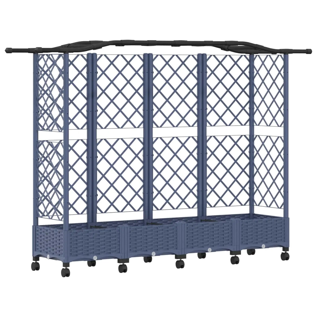 Letto Rialzato con Griglia e Tetto Grigio 203,5 x 40 x 129 cm 3423154