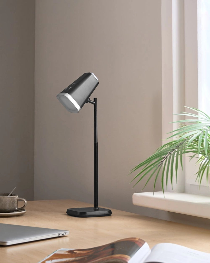 Lampada da tavolo e da parete per ufficio 2 in 1 nero Illuminazione da tavolo Lettura Lampada per computer Braccio staccabile Funzione CCT Dimmer Stepless