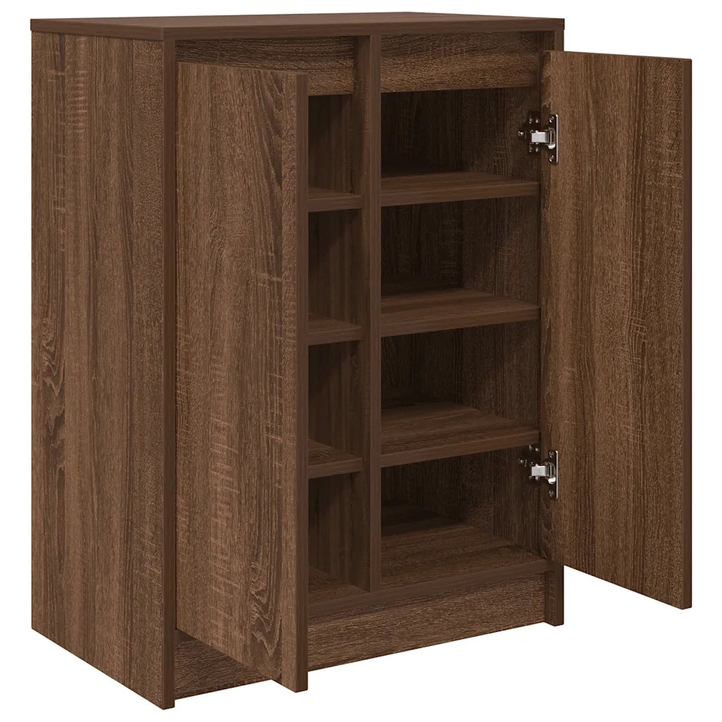 Scarpiera-Scaffale per scarpe Rovere Marrone 57x34x76 cm in Legno Multistrato