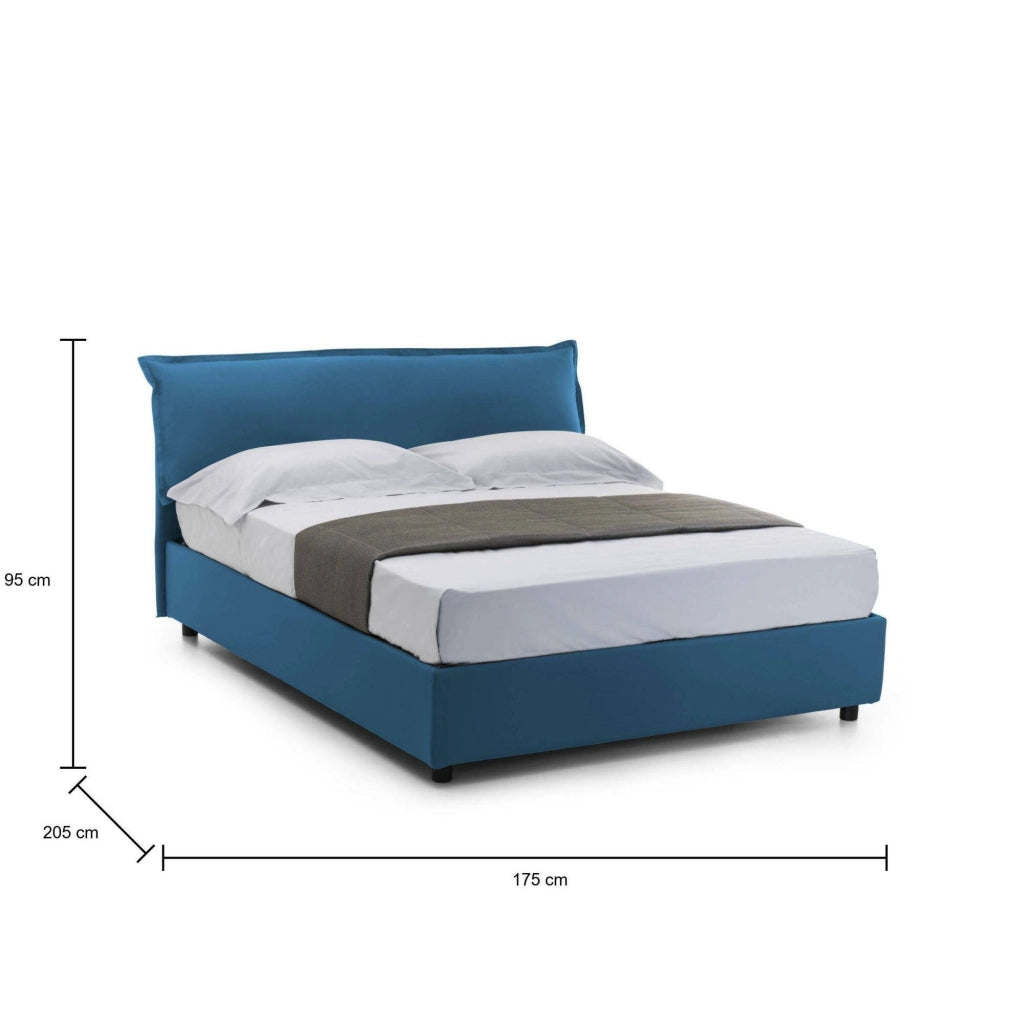 Letto Matrimoniale Amilcaren, Letto Matrimoniale Materasso Incluso Made in Italy, blu