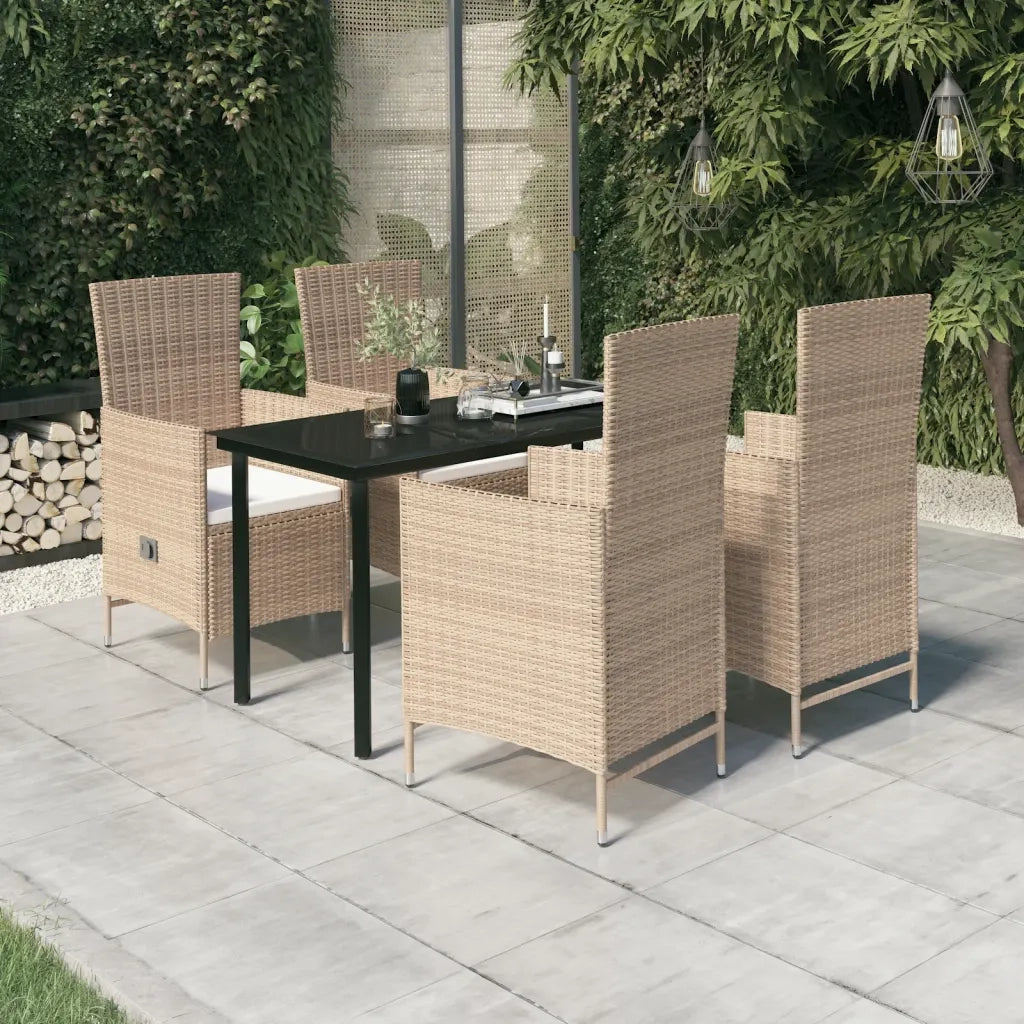 Set da Pranzo da Giardino Beige 5 pz con Cuscini cod mxl 39866