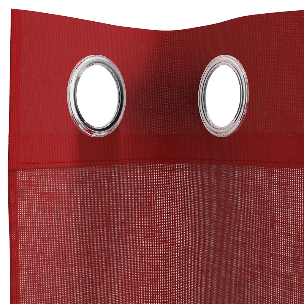 Tende in Voile con Occhielli 2 pz Rosso Vino 4102159