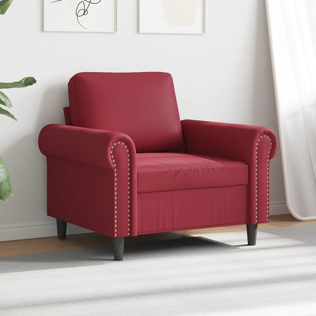 Poltrona | Sedia Relax Rosso Vino 60 cm in Similpelle