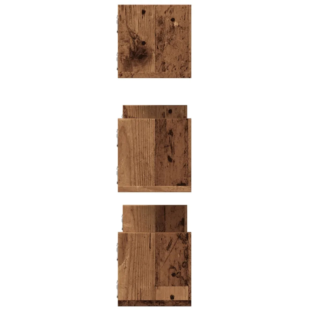 Mensole da Parete 3pz-Ripiani-Scaffale Legno Antico 58x18x18 cm in Truciolato