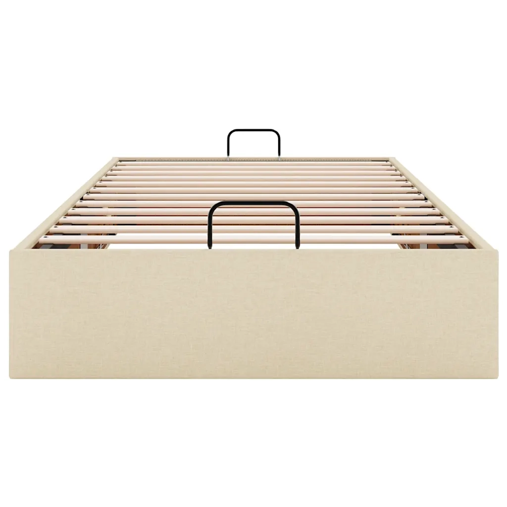 vidaXL Struttura Letto Pouf senza Materasso Crema 90x190 cm in Tessuto
