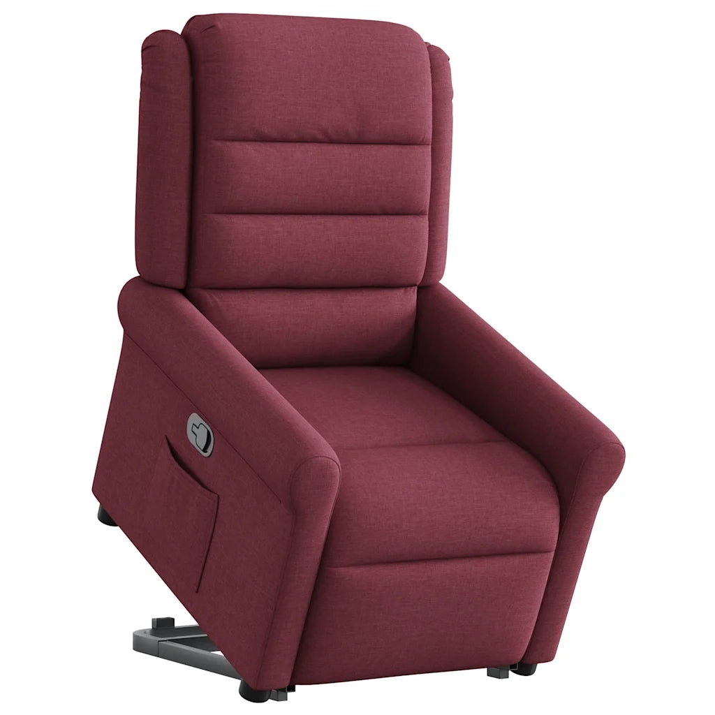 Poltrona Alzapersona Reclinabile Rosso Vino in Tessuto 3303317