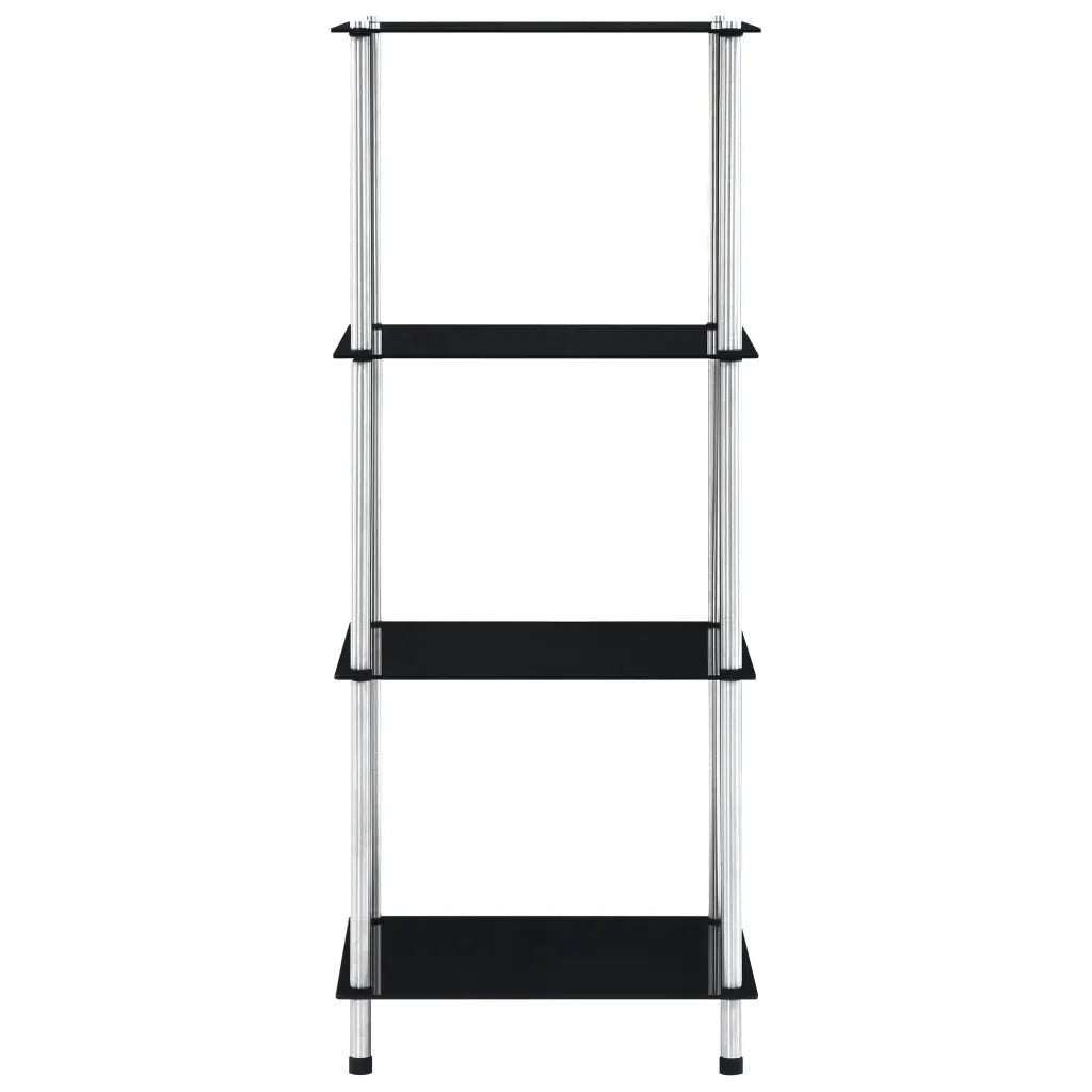 Scaffale a 4 Livelli Nero 40x40x100 cm in Vetro Temperato 249510