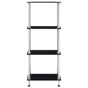 Scaffale a 4 Livelli Nero 40x40x100 cm in Vetro Temperato 249510