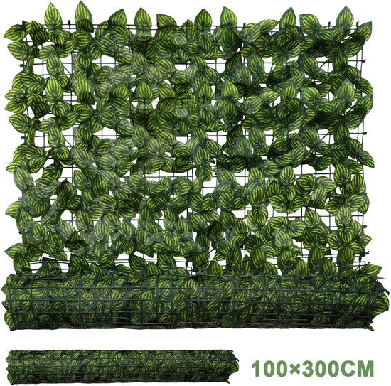 Hedera Artificiale 3m - Ideale per la Privacy sui Balconi - Foglie di Melone