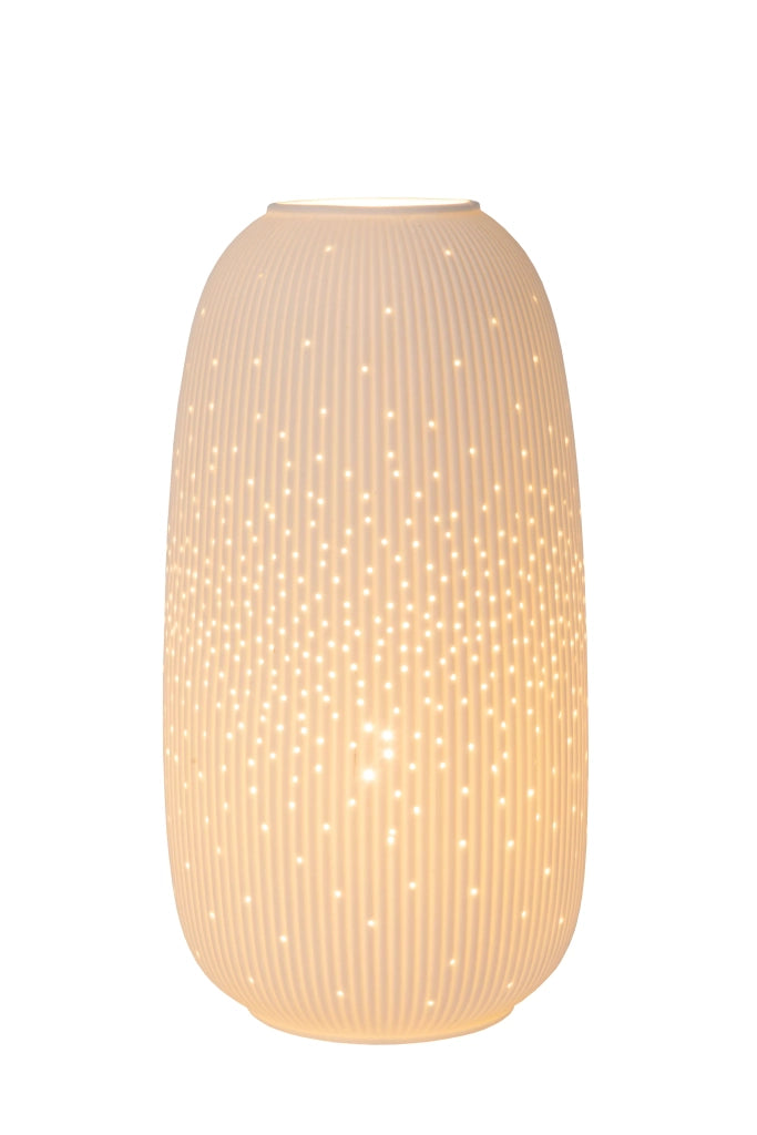 Lampada da tavolo in porcellana bianca 33 cm E14 Flores Lucide