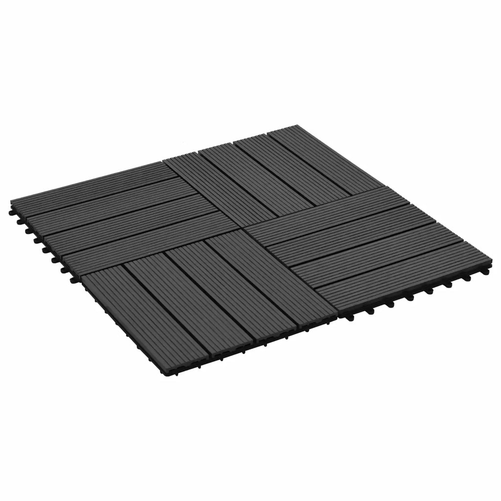 Piastrella per Decking 11 pz Nero 30 x 30 cm WPC CFW8012020