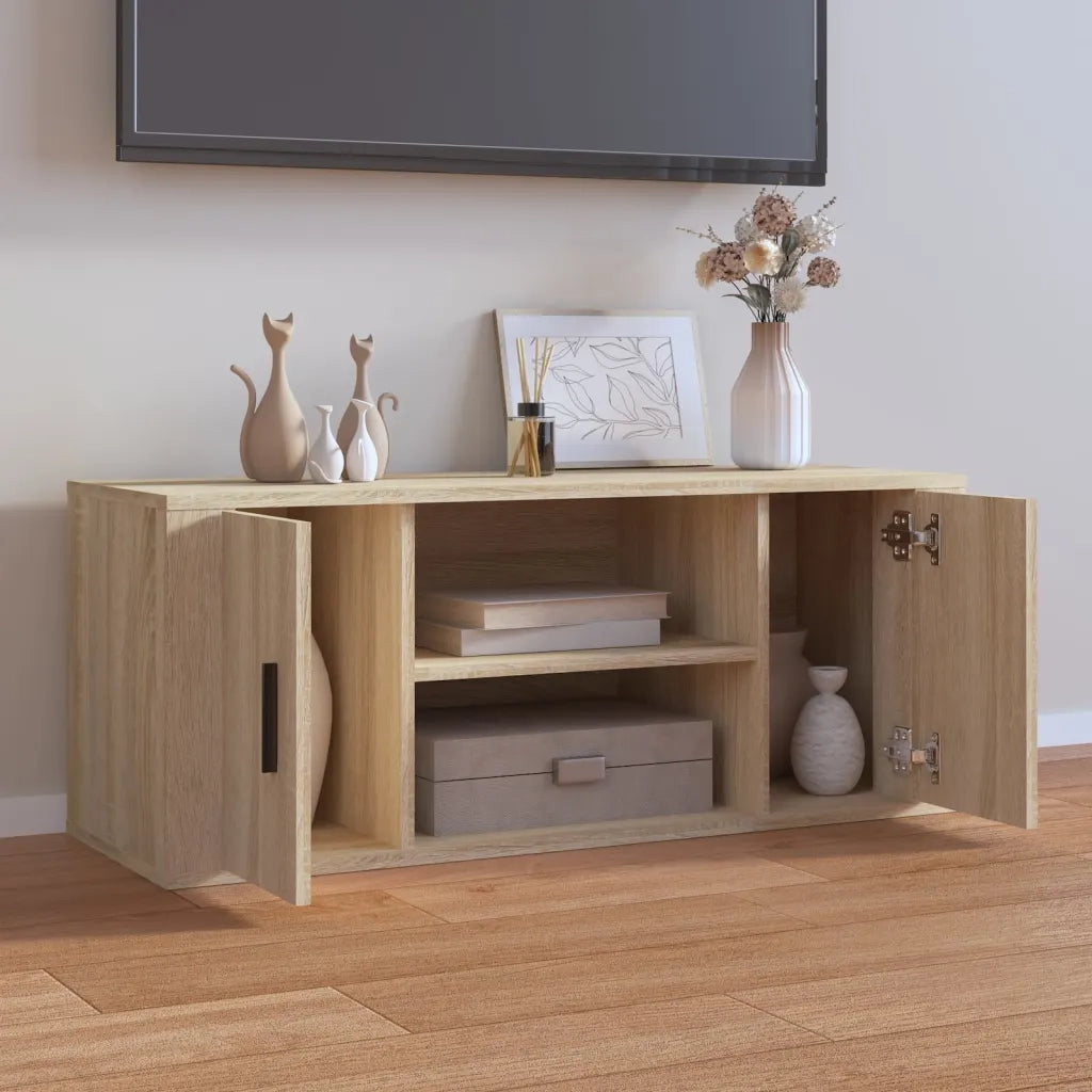 Mobile per TV Rovere Sonoma 100x35x40 cm Legno Multistrato cod mxl 26681