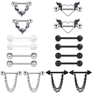 Piercing in Acciaio Inossidabile - Design Elegante - 8 Stuks - Non Deformabile - Adatto a Tutti gli Età - Comodo