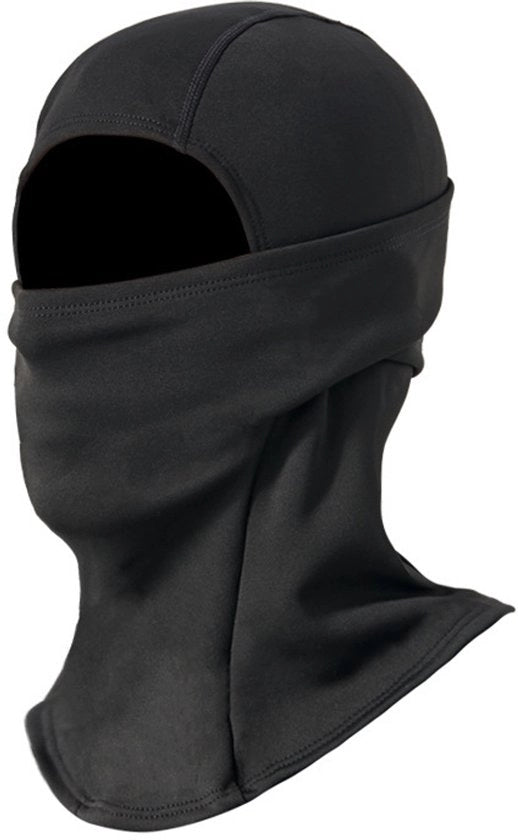Cappuccio da bivacco unisex, capuchon di lana, maschera di protezione, impermeabile e caldo, adatto per motociclismo, snowboard, bicicletta e sport all'aperto, Nero