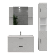 Vicco Set di mobili da bagno Bianco/bianco lucido 4 parti
