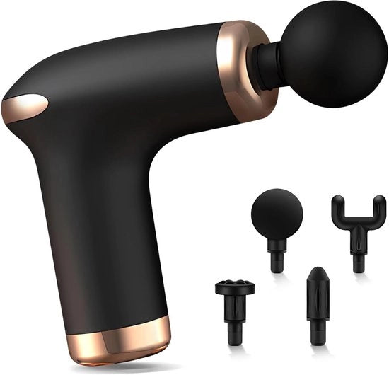 Mini strumento di massaggio a mano - 6 posizioni - 4 accessori - ideale regalo per donne e uomini contro il dolore muscolare