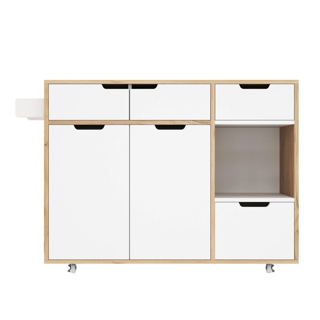 Carrello Servitore con Cassetti e Ante ¨C MINIMAL ¨C Legno, Moderno