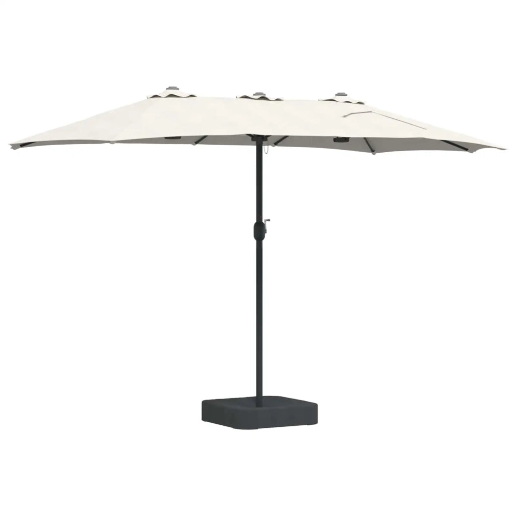 Ombrello da giardino-Ombrellone da spiaggia Sabbiato e Antracite 385 x 209 x 244 cm