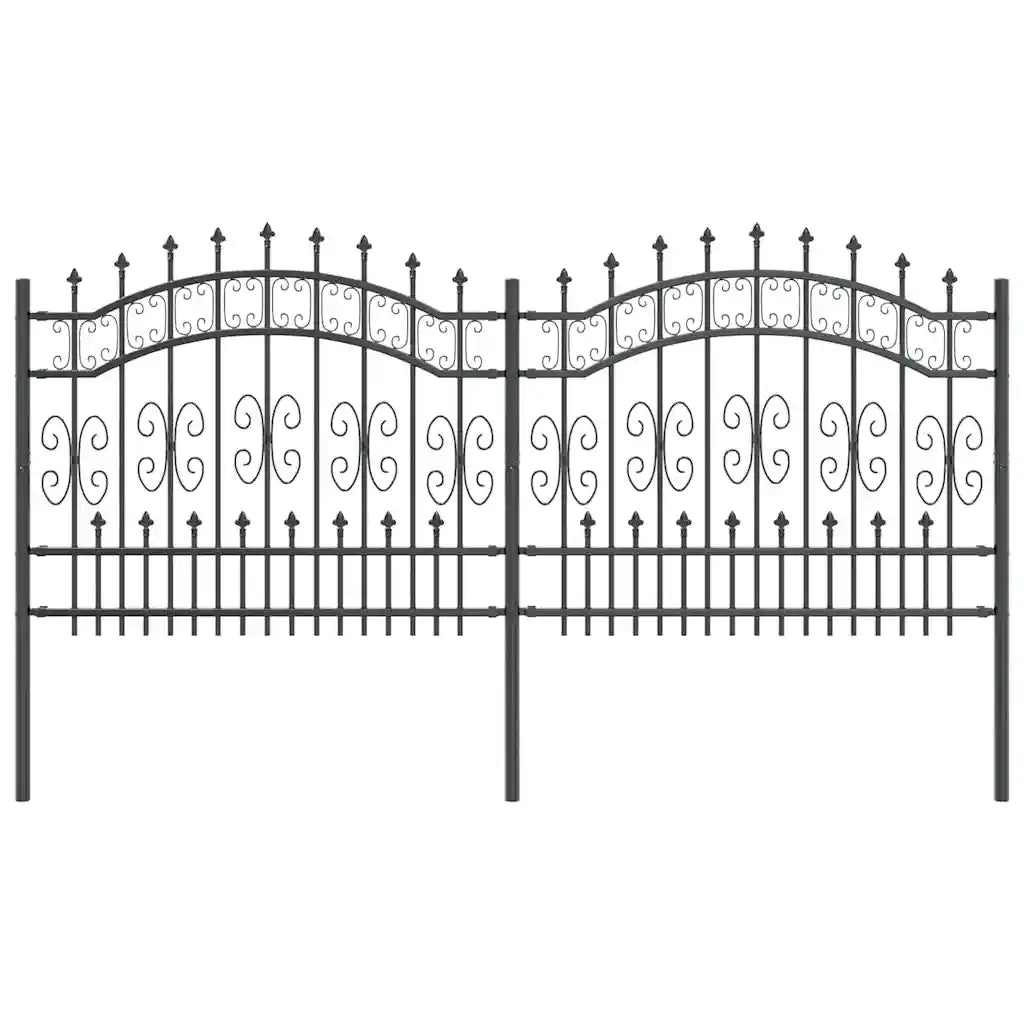 vidaXL Recinzione da giardino Grigio 140 cm