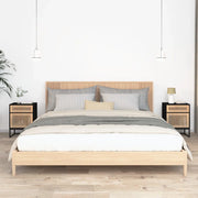 Comodini 2 pz-Set di 2 Tavolino da notte Neri 40x30x55,5 cm Legno Multistrato e Ferro