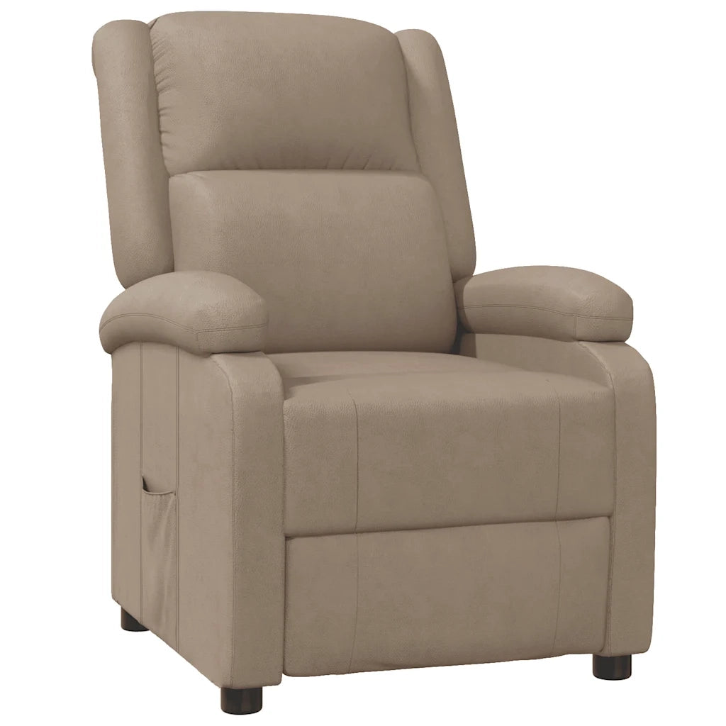 Poltrona | Sedia Relax Reclinabile Cappuccino in Similpelle