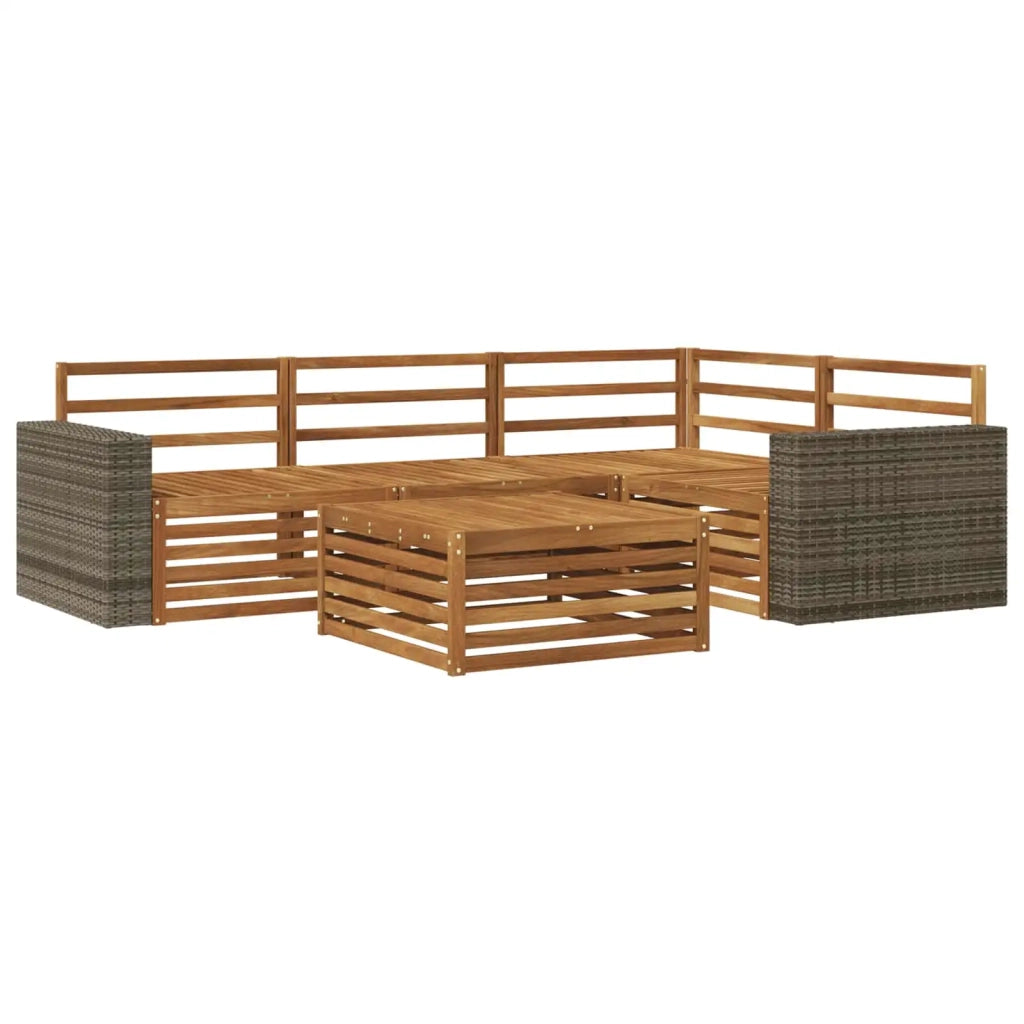 Set di divani da esterno 5 pcs Naturale 79 x 79 x 37 cm