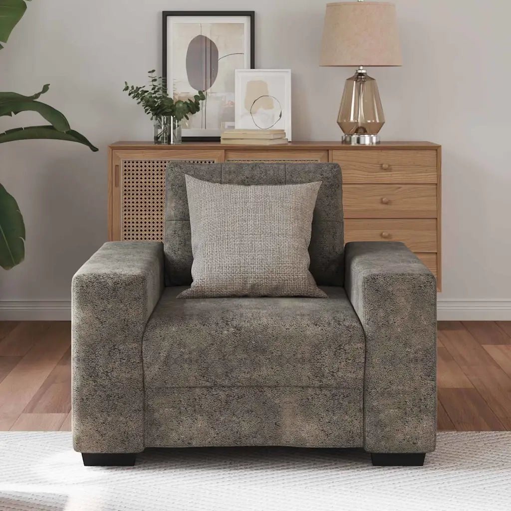Poltrona Sofa con cuscino Grigio scuro Pelle sintetica 4105109