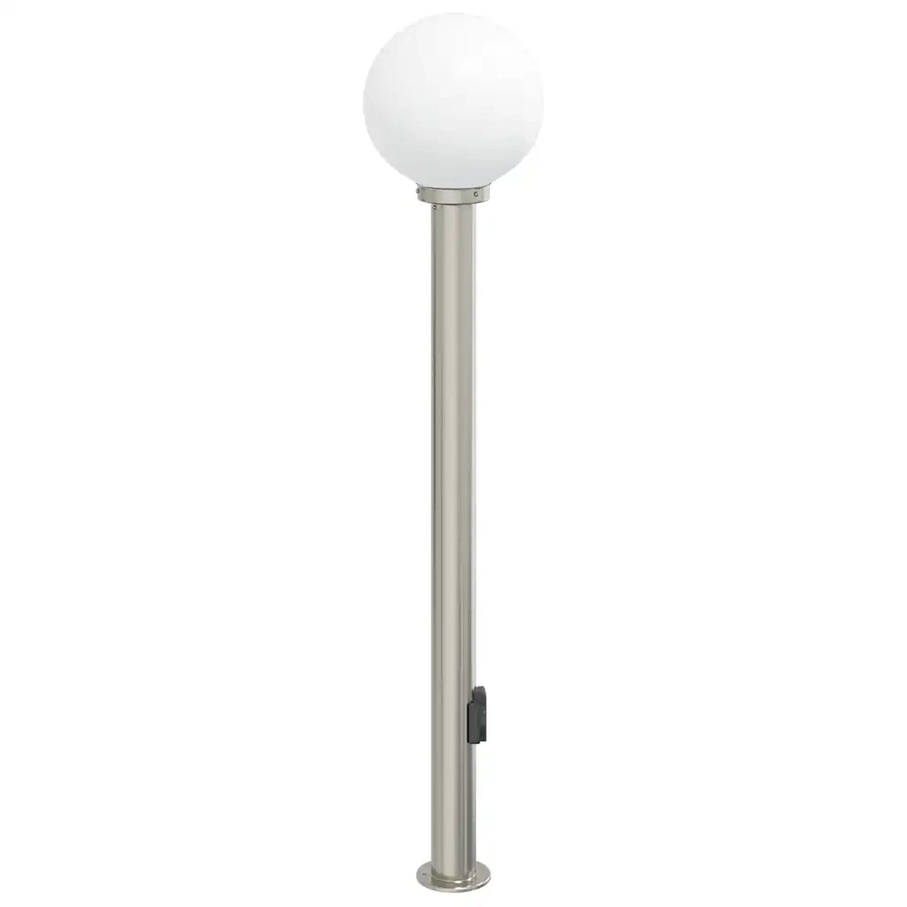 Lampada a paletto con presa elettrica 120 cm Acciaio Inox IP44 4006105